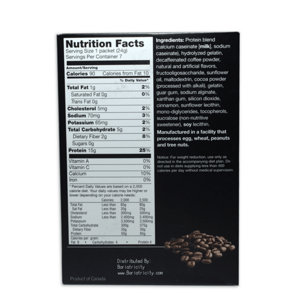 Cappuccino Drink Mix - High Protein Diet Product Nutrition Label
