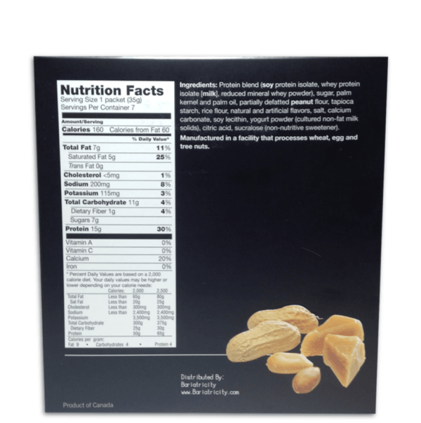 Peanut and Caramel Coated Soy Snacks - Bariatric Diet Product Label