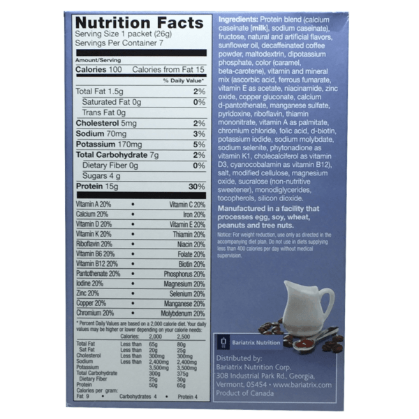 Carmel Caffe Latte Shake and Pudding Mix bariatric protein shake label product final