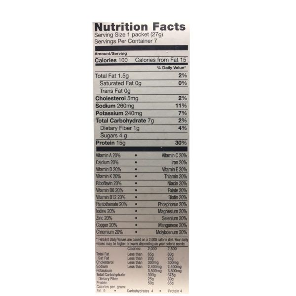 Chocolate Shake or Pudding Mix - Nutrition Facts