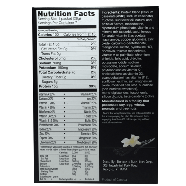 Vanilla Shake and Pudding Mix - bariatric protein shake label product