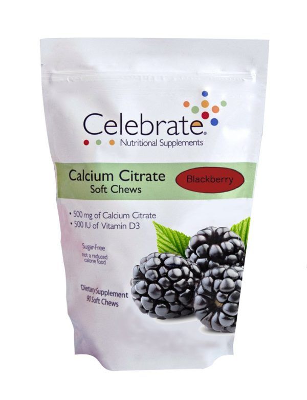 Celebrate Calcium Citrate Soft Chews 500 mg BlackBerry - 90 Count