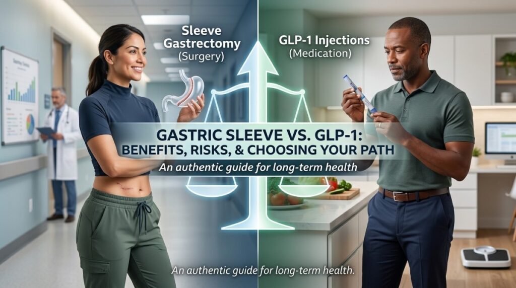 Gastric Sleeve vs. GLP-1 Medications: Which is Best? 2 Gastric Sleeve vs. GLP-1 Weight Loss Drugs